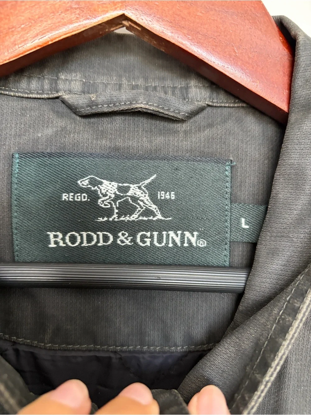 RODD & GUNN THE JACK JACKET BRACKEN CHARCOAL MENS LARGE